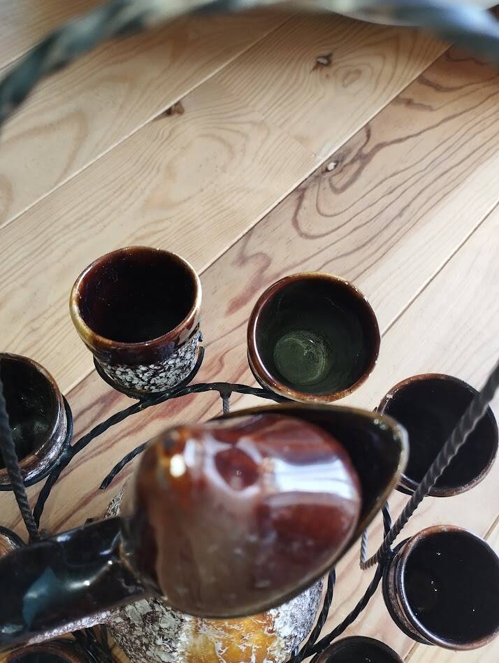 Vintage liqueur service signed Vallauris