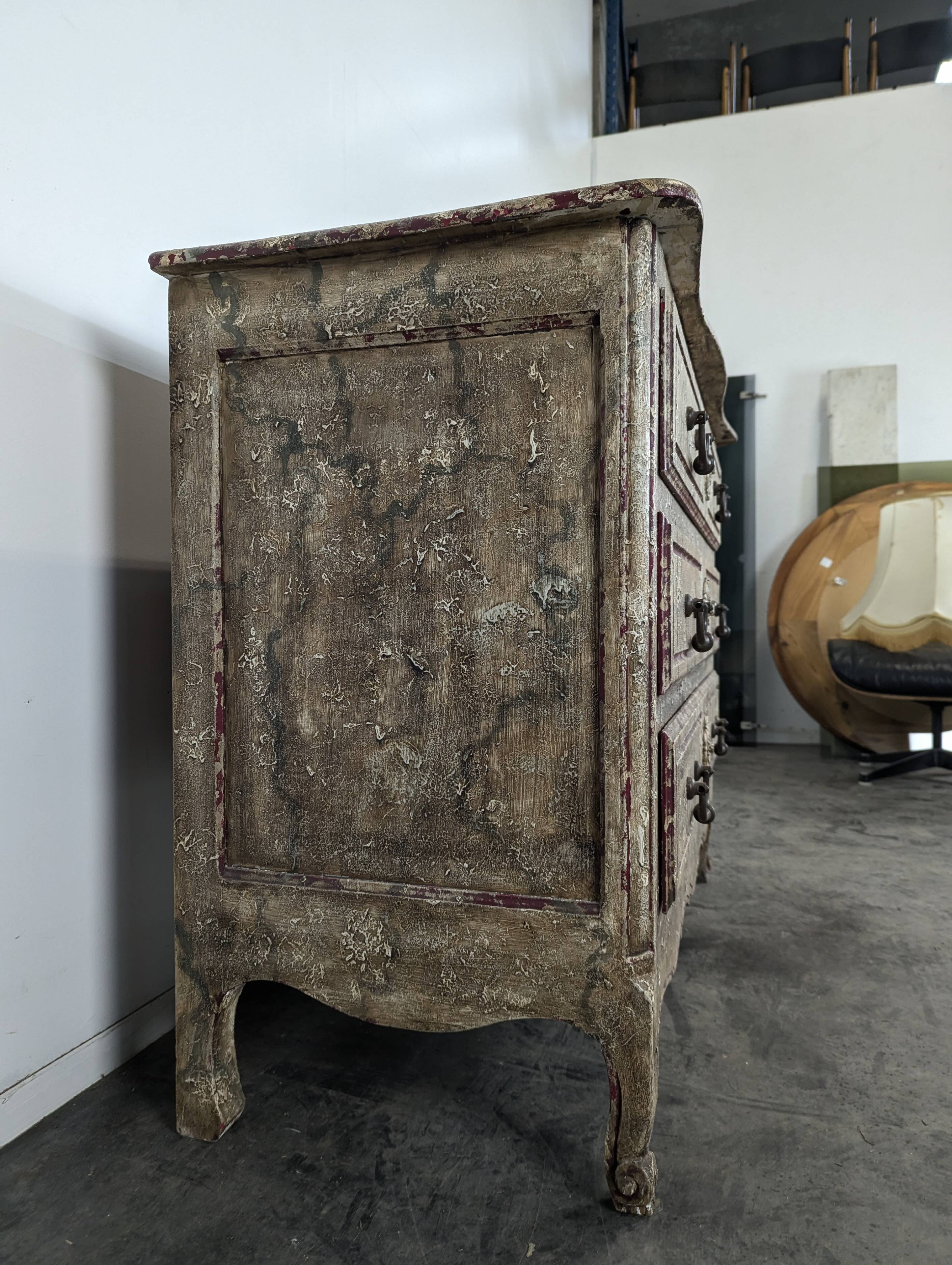 Louis XV style patinated chest of drawers