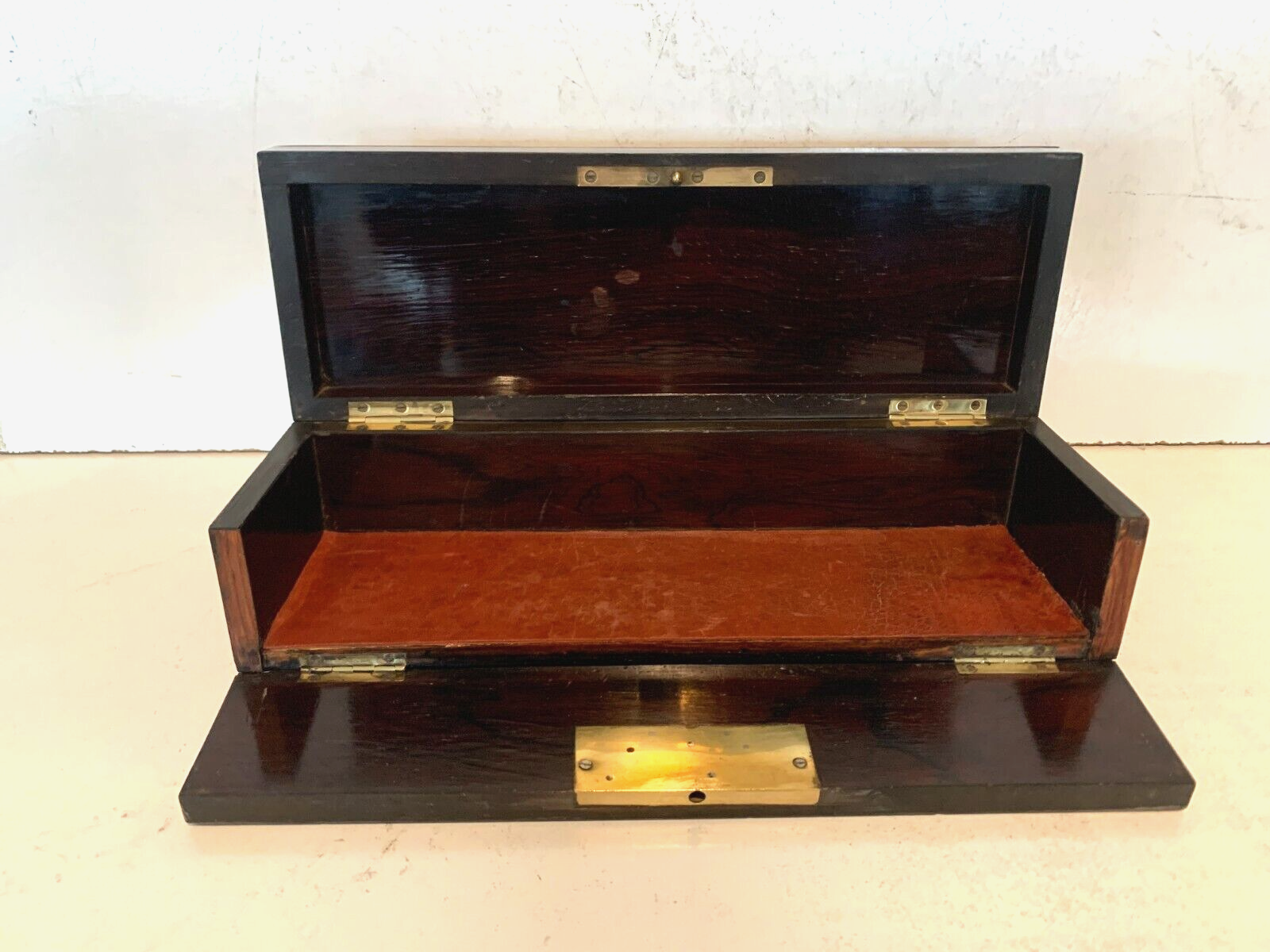 Blackened wooden glove box Napoleon III marquetry Boulle XIX century