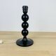 Black turned wood lamp seventies flower lampshade