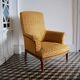 Armchair studded velvet damask vintage English
