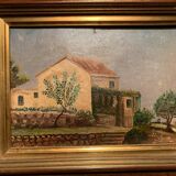 Painting representing a Provençal landscape