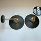 Pair of metal wall lamps in black and gold