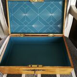 Initial original waxed wooden box j b