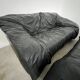Vintage sofa set roset line Flou Flou designer sofa 80s black leather