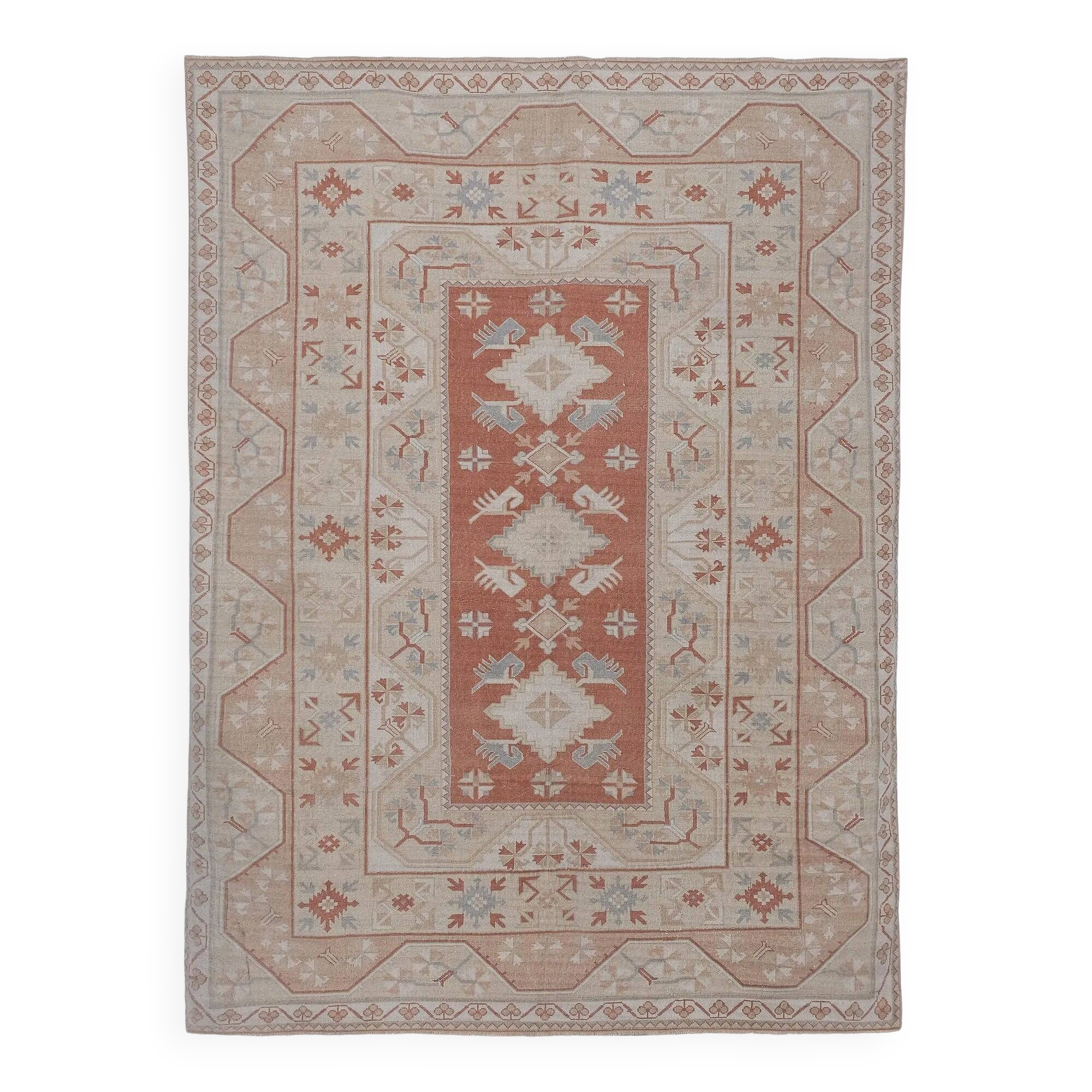 Vintage Turkish rug handmade 199x262 cm
