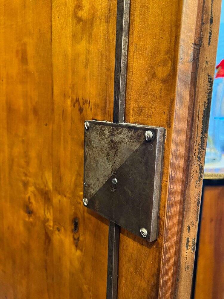 Biedermeier Armoire, Walnut Veneer, Full Columns, Austria/Vienna around 1825