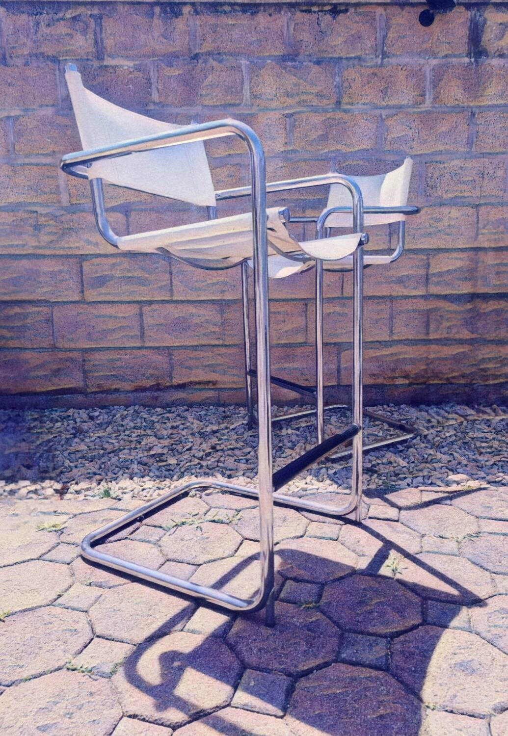Italy 70's 2 leather bar stools