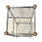 Chrome-plated glass table, shelf, Signal, 1990s.