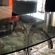 Coffee table smoked glass and chrome