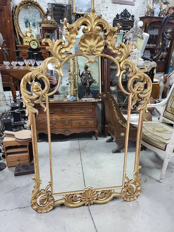 Golden wooden glazed mirror ref mart