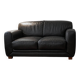 Leather sofa and armchair in black cowhide, brand Steiner.