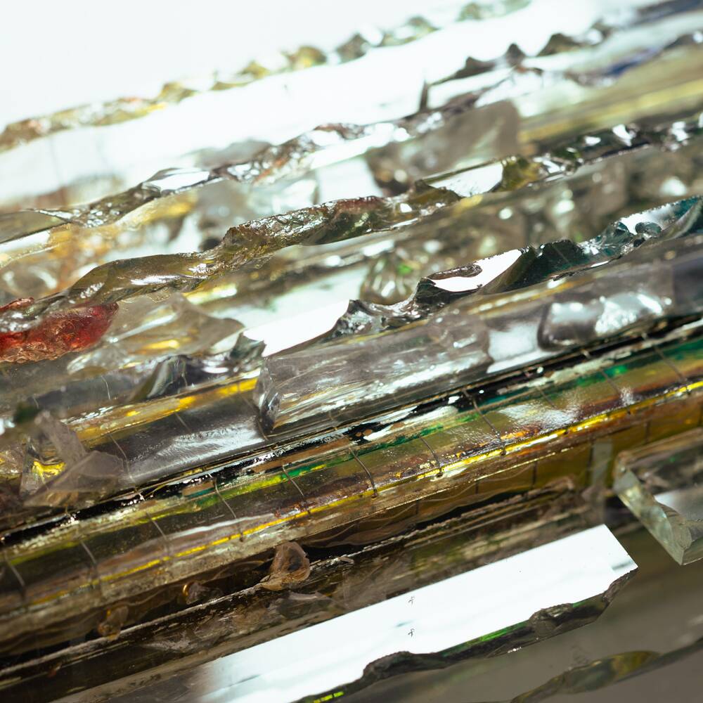 Dutch Brutalist glass wall sconce "Chartres" by Willem van Oyen for Raak, 1960s