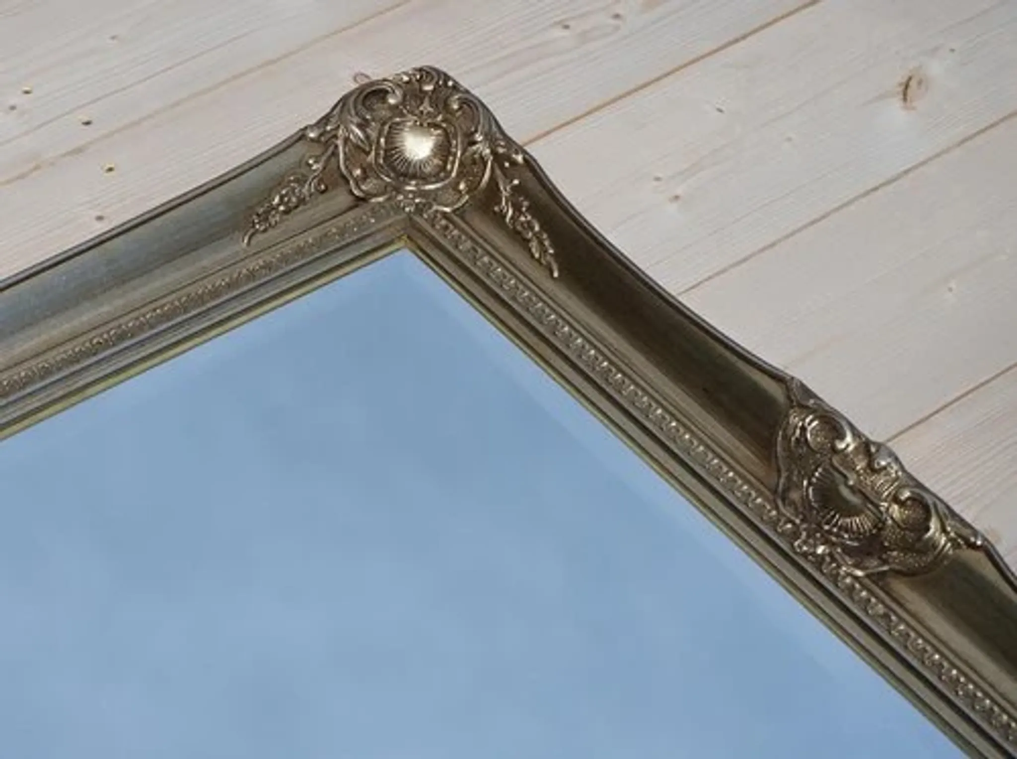 Large Bevelled Wall Mirror Ornate Vintage