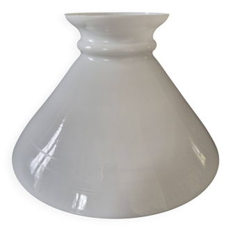 Large vintage white opaline lampshade suspension from the 1940s/50s Ø30cm