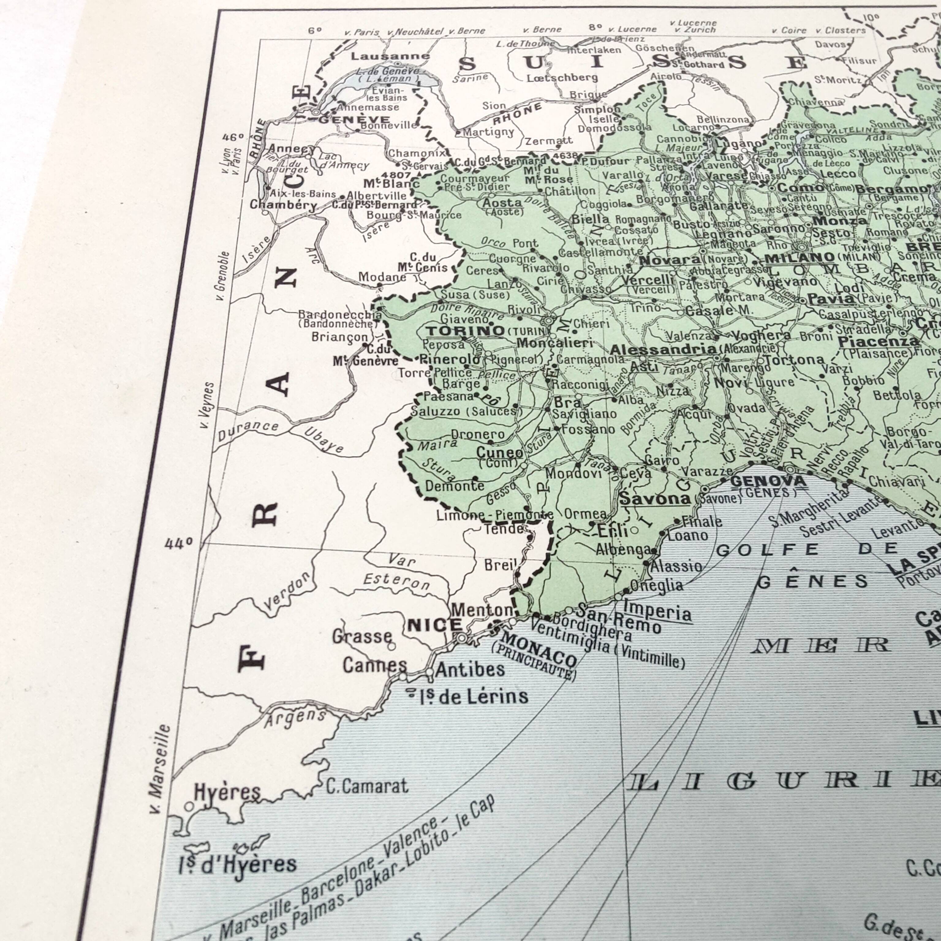 Illustrated Italy Europe map 43x43cm vintage from 1950
