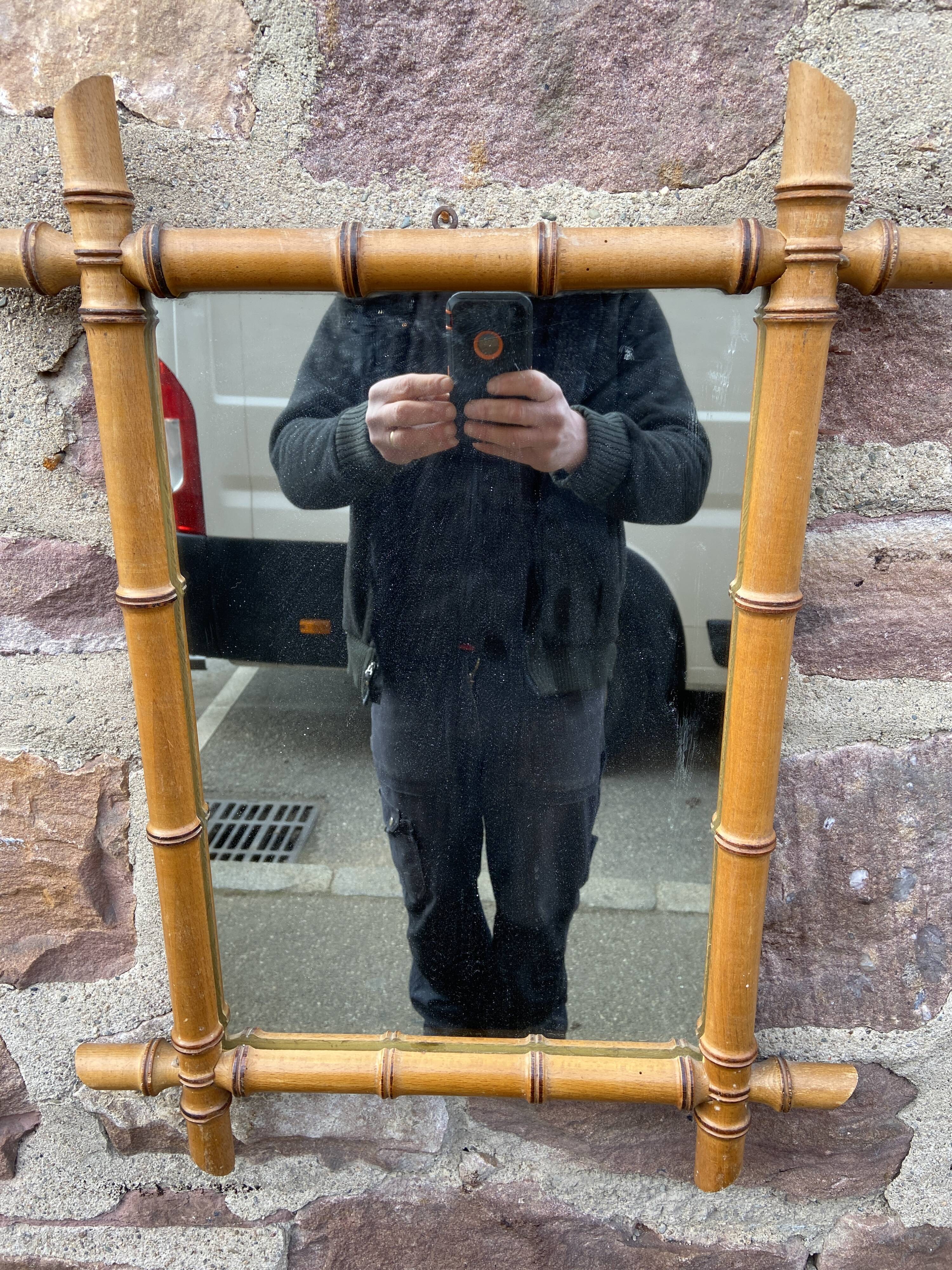 vintage bamboo mirror