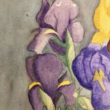 Watercolor with vintage irises