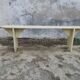 Old wooden farm bench vintage white fir industrial cloakroom
