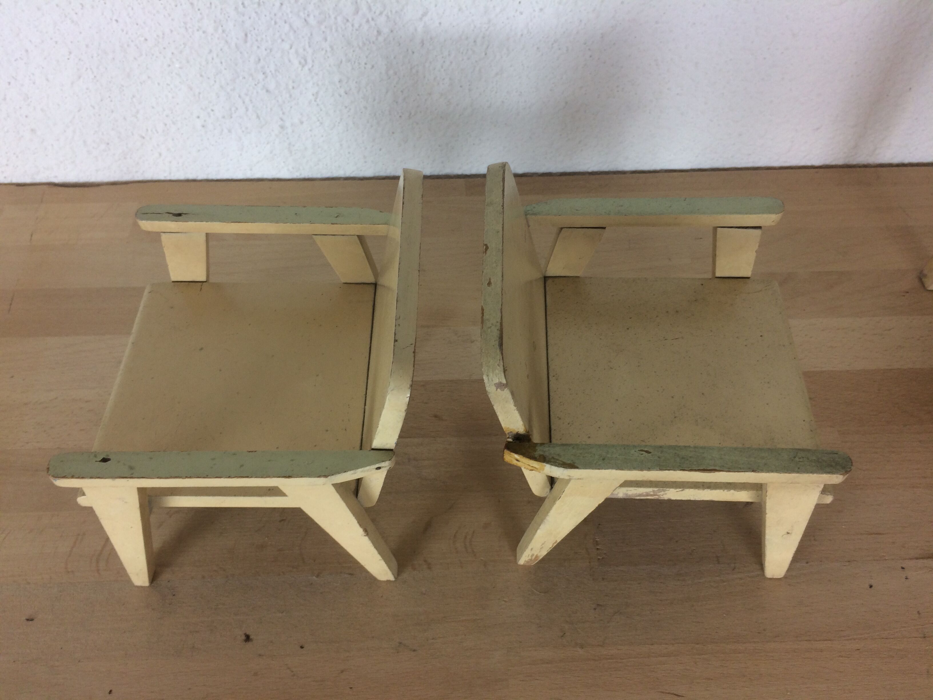 Wooden table and chairs for dolls, child's toy