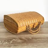 Sac à main valisette rotin vintage