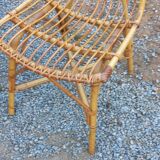 Vintage dining room attributed to Audoux and Minet in bamboo and rattan