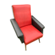 Armchair "60s" in red and black skaï