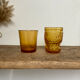 4 mismatched amber glasses