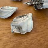 Silver metal flower ashtray candle holder