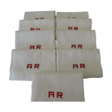 Lot de 9 serviettes de toilettes anciennes monogramme ar