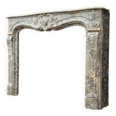 Regency fireplace in grey marble, Sainte-Anne, 18th century