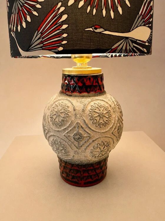 Upcycling: Table lamp made from Bay ceramic vase - Design by Bodo Mans - Form 62 - 17