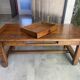 Rustic farmhouse antique coffee table made of solid oak with 1 drawer 50.