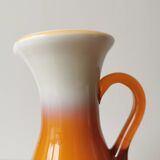 Vintage Murano Cased Glass Vase: Retro Orange Ceramic, 70s Yugoslavia