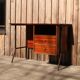 Bureau vintage en bois et métal