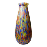Vase ancien en verre jaspé polychrome type Clichy-Legras, Art déco