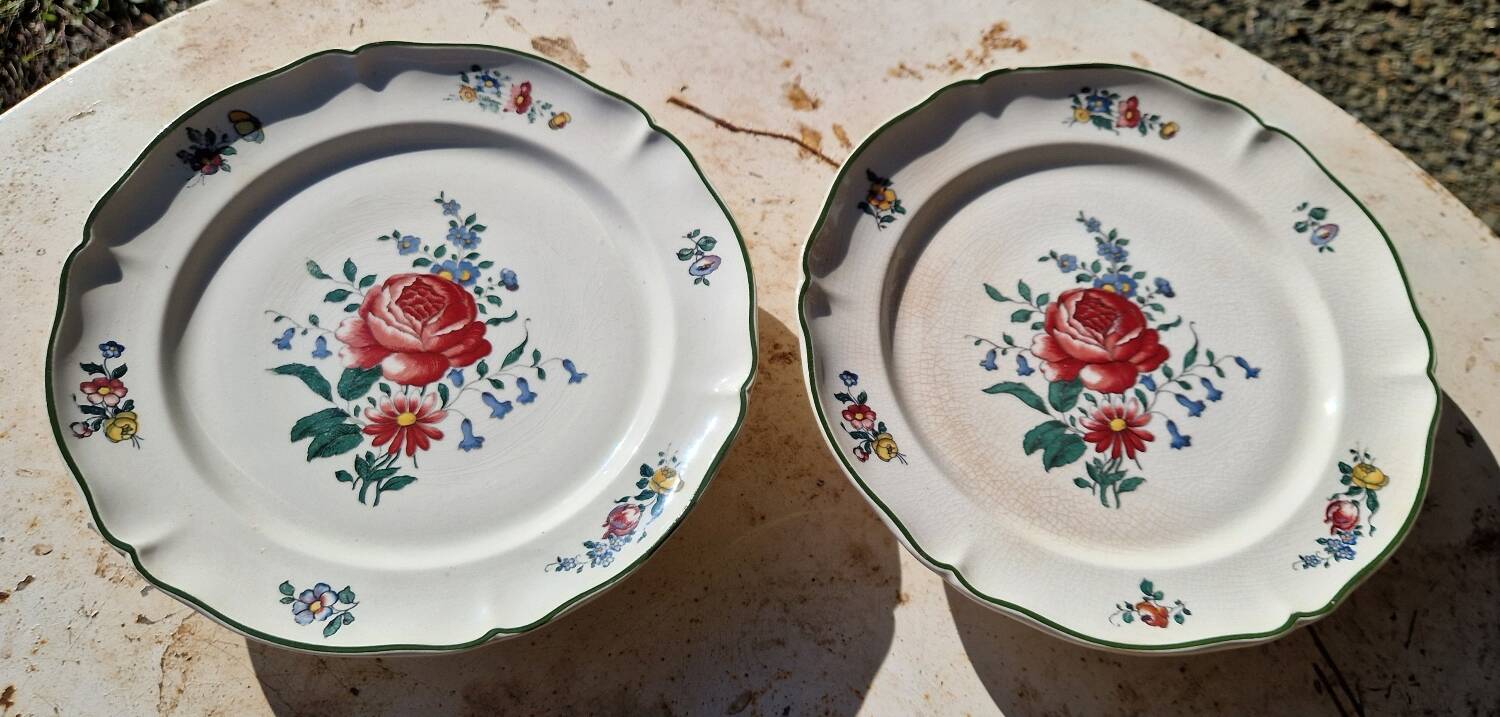 Paire de présentoirs sur petit piédouche Villeroy Boch modèle 1562