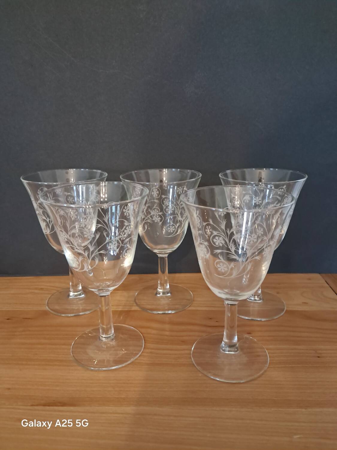 5 water or wine glasses enghien luminarc 50s