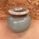 Antique vintage grey beige glazed stoneware ball vase