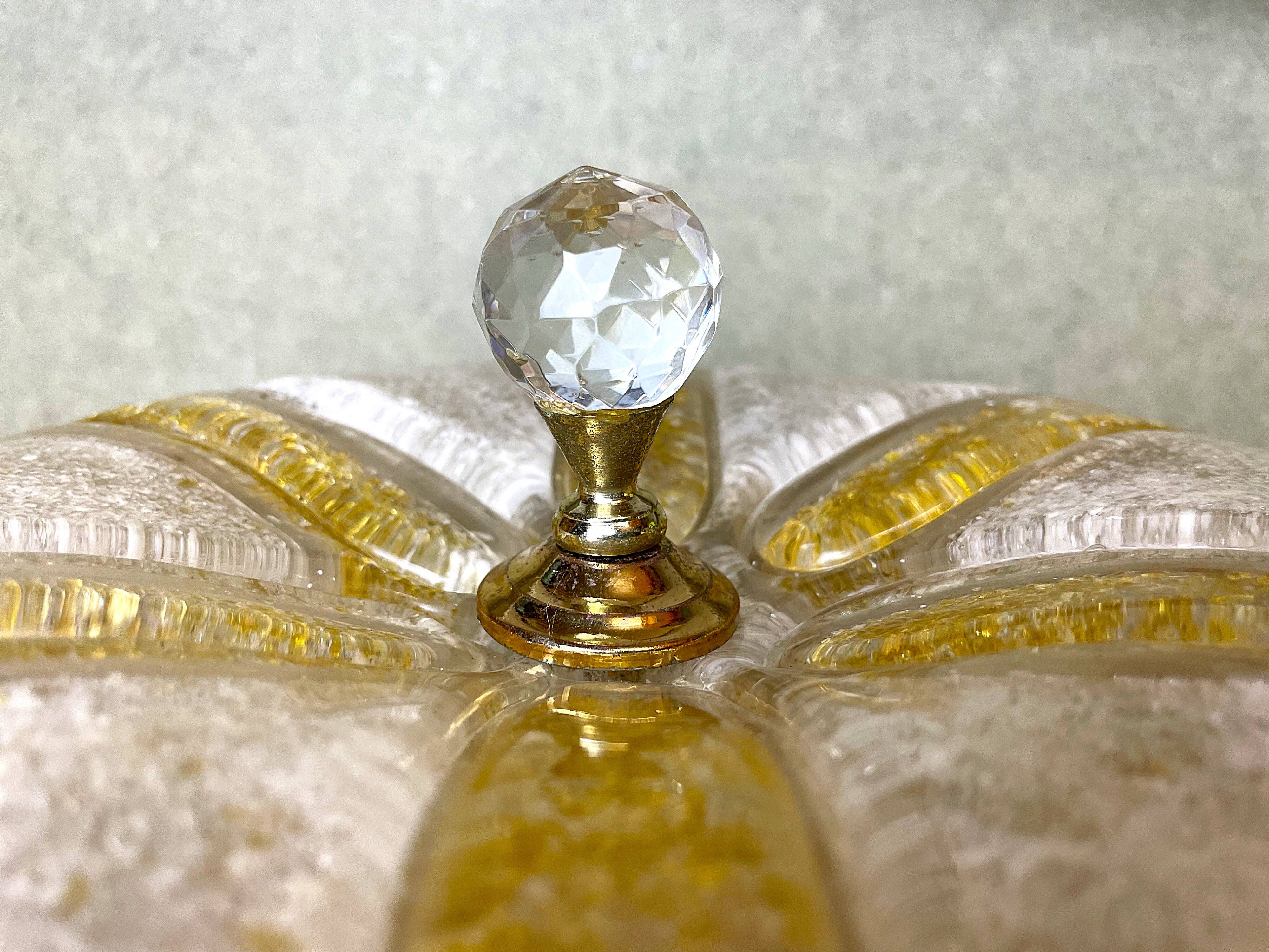 Murano glass effect flush mount light