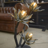 Bronze lamp with 3 Flowers 1960