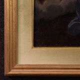 Antique Italian painting Christ with angels from the 17th century