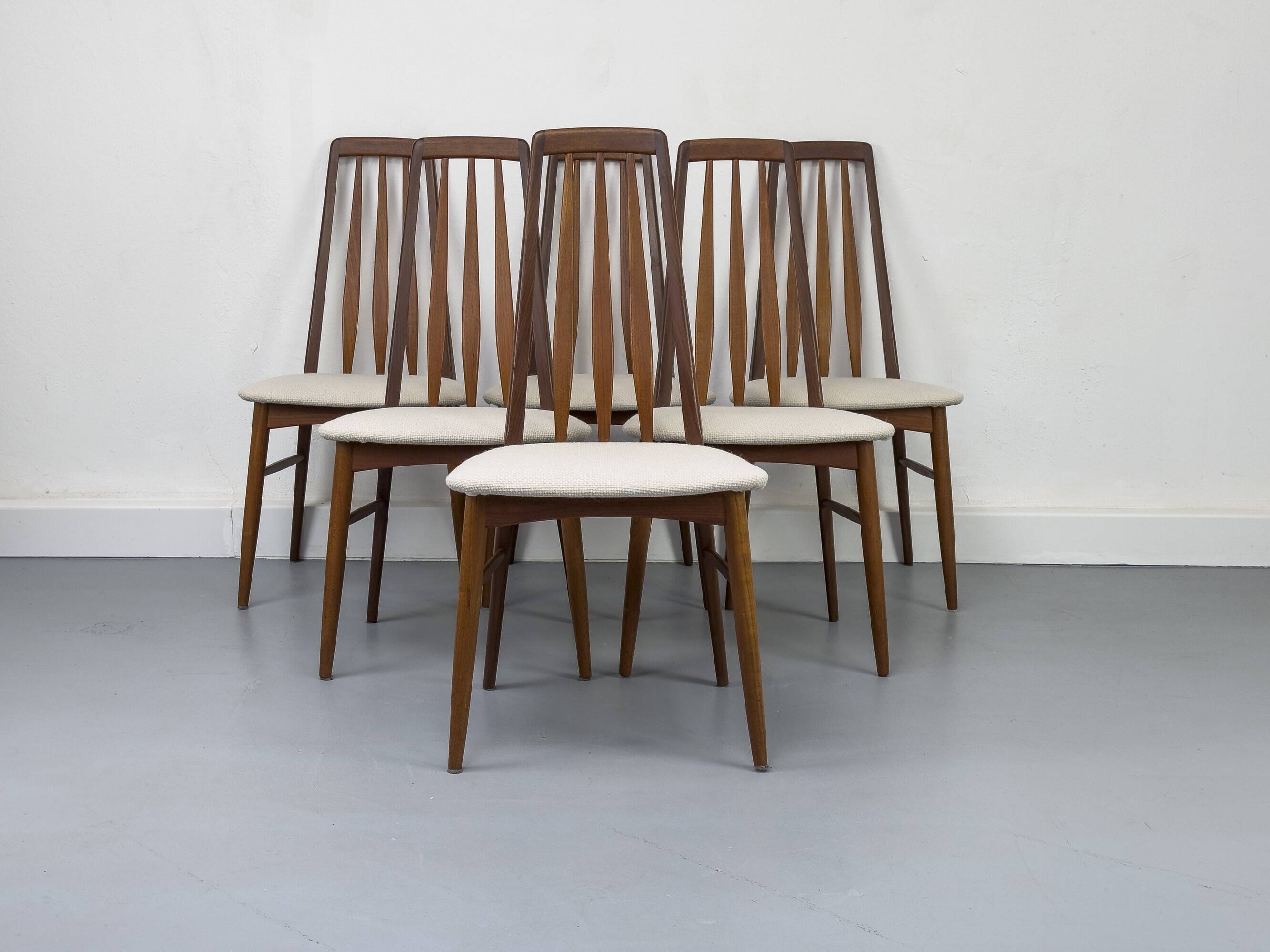 Chaises Eva en Teck par Niels Koefoed pour Koefoeds Hornslet, 1960s, Set de 6
