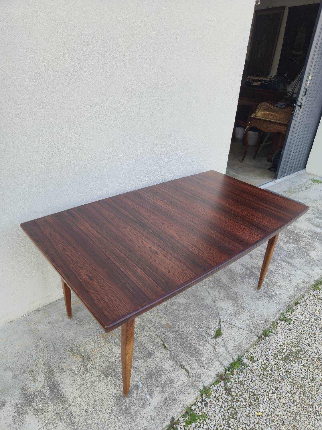 Scandinavian extendable table in Rio rosewood, 1960s