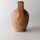 Vintage terracotta amphora vase from the 1930s, handcrafted Italian jug with two handles, fine linear decoration, rustic decoration, gift idea.