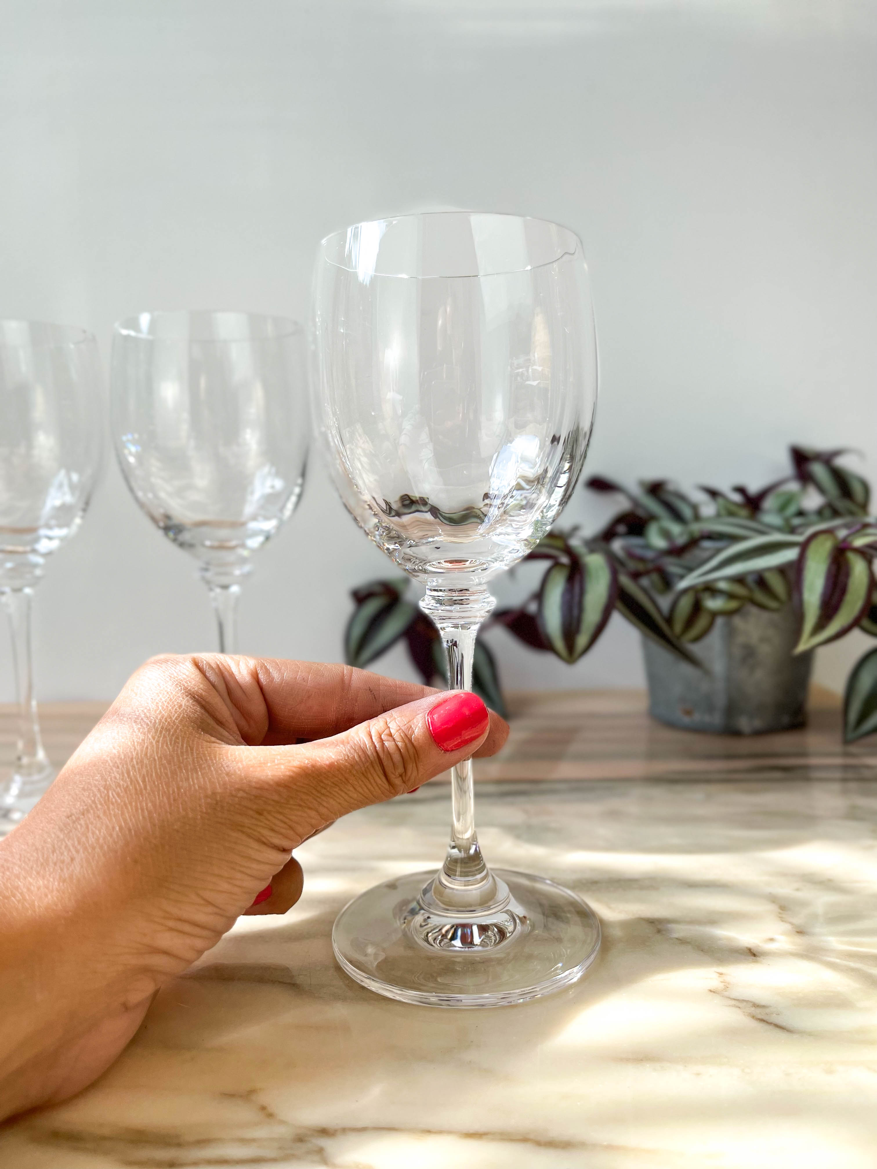 6 crystal red wine glasses Mikasa model Stephanie