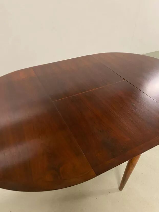 1960s Midcentury round rosewood dining table, Lübke