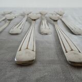 12 Vintage silver plated metal dessert forks by Saint Médard goldsmith 24 grs