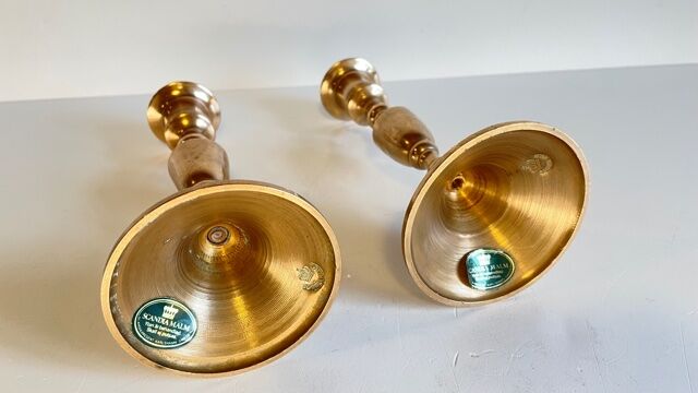 Pair of Scandinavian candle holders by scandia malm, Sweden