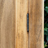 Parisian bonnetière wardrobe in raw wood, 1950.